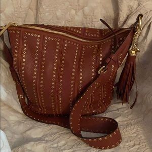 Michael Kors Brown Shoulder Bag with Gold Accents